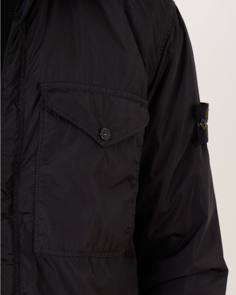 Stone Island Crinkle Reps R-Ny With Primaloft-Tc Overshirt In Black
