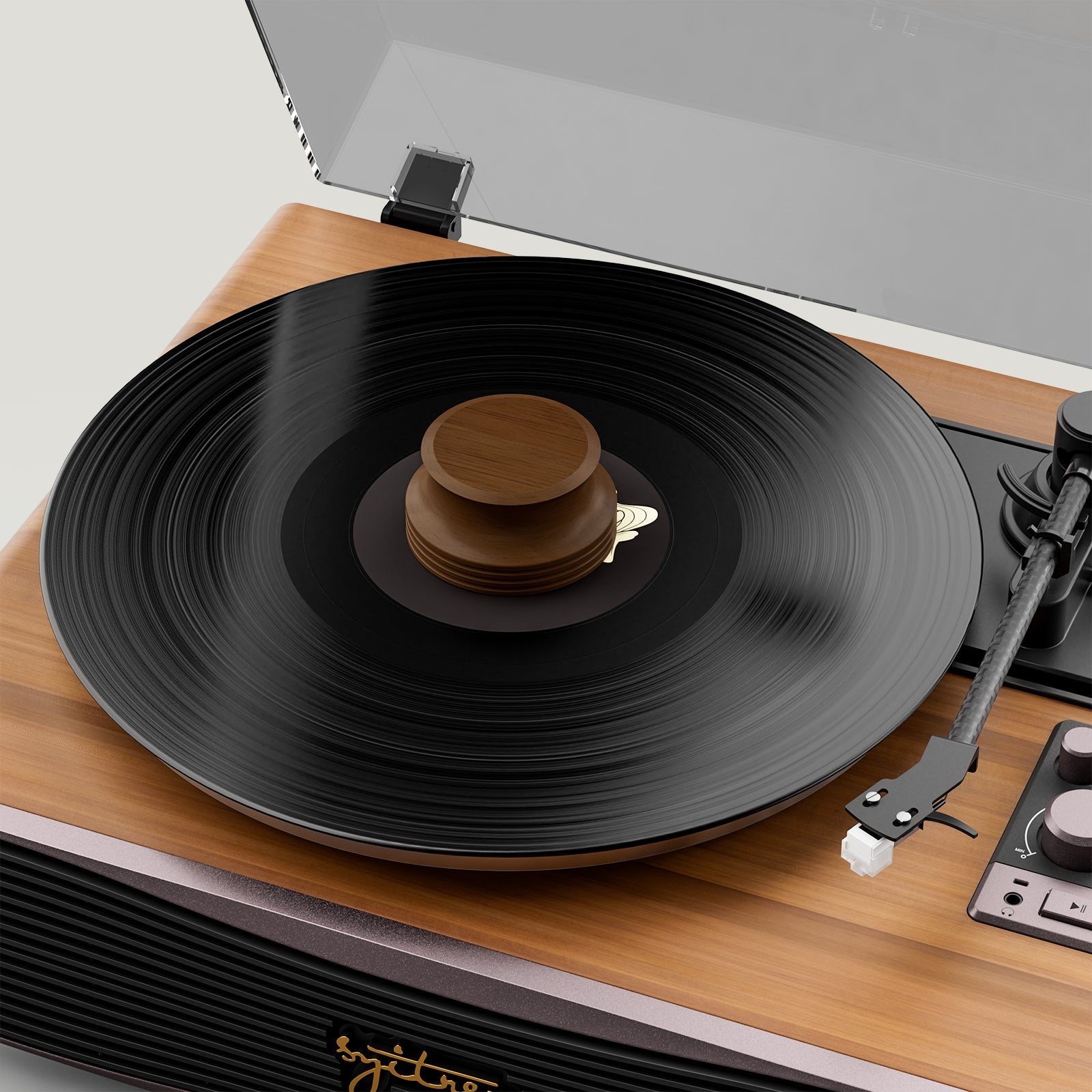 Vintage Wooden Stabilizer Vinyl Record Weight Clamp 317g