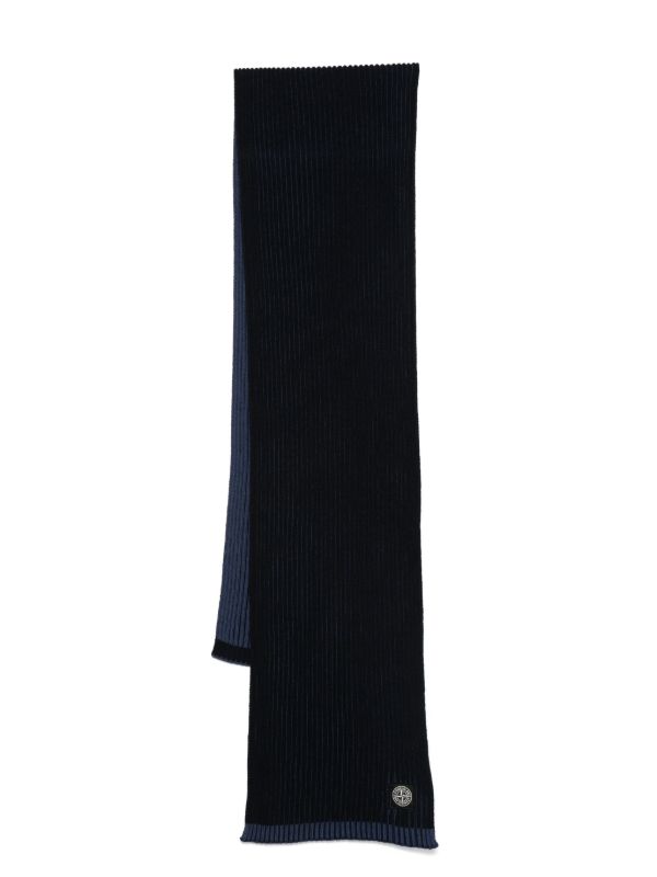 Stone Island Wool Scarf In Navy
