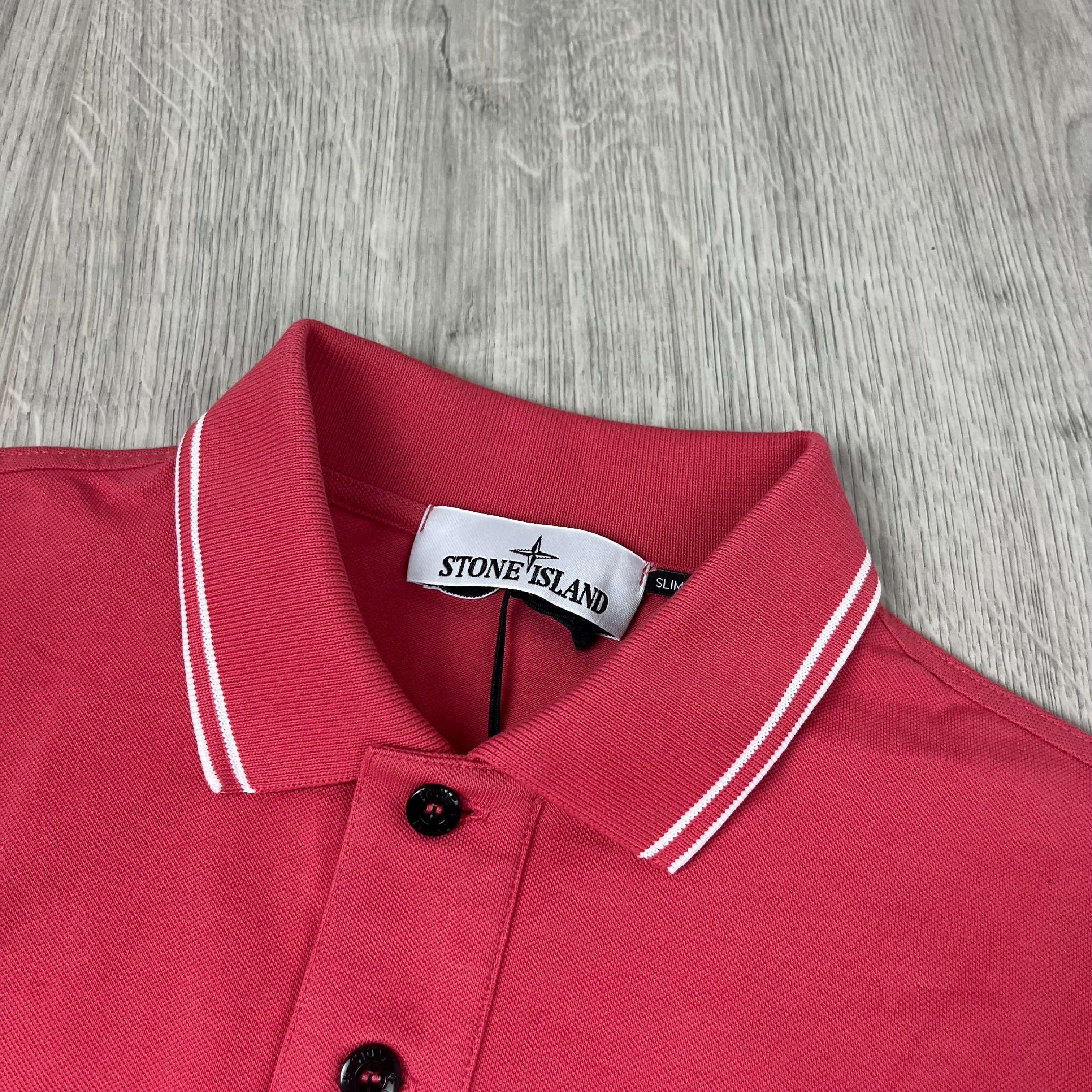 Stone Island Patch Polo Shirt - Fuchsia