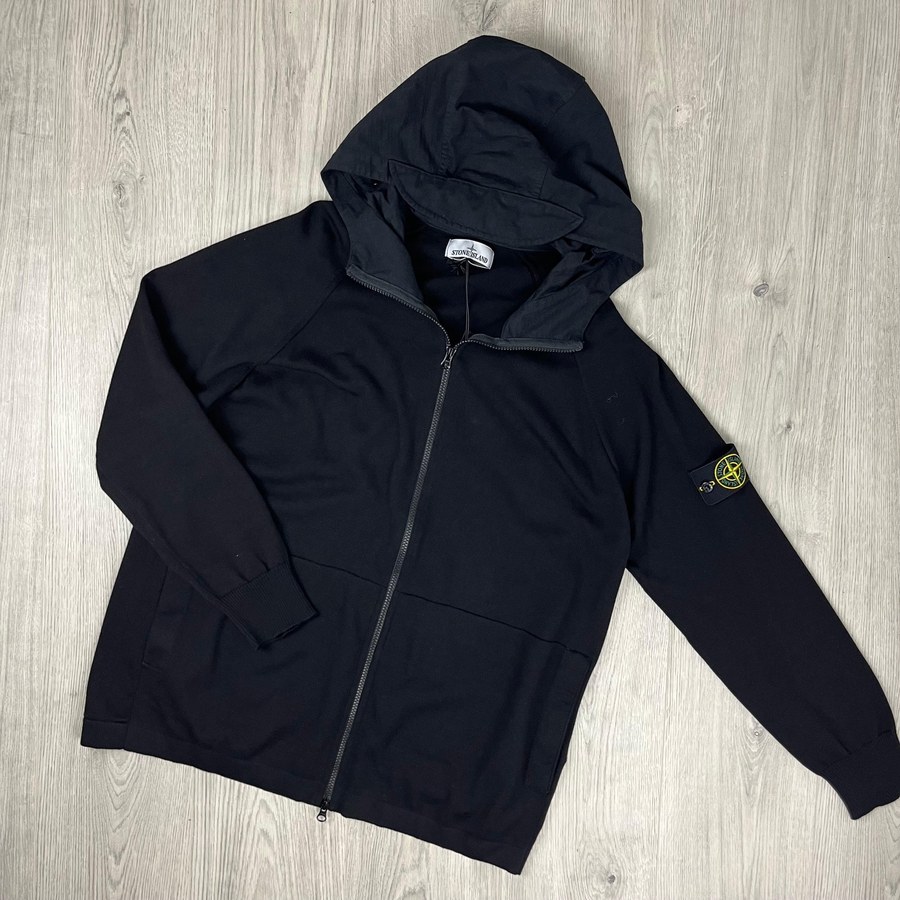Stone Island Knit Hoodie - Black