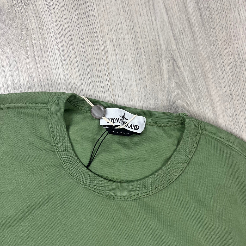 Stone Island Dyed Sweatshirt - Sage Green