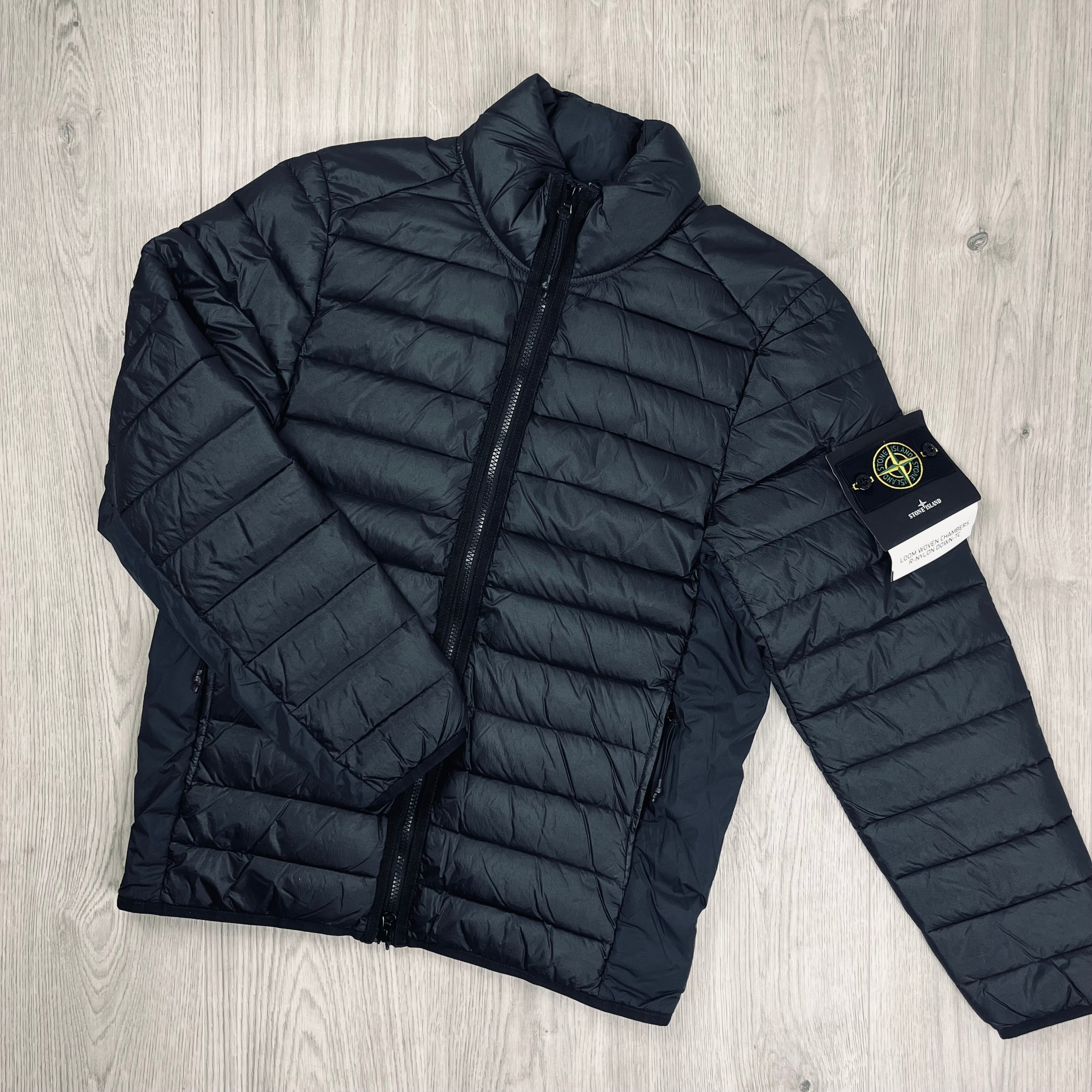 Stone Island Woven Down Jacket - Black
