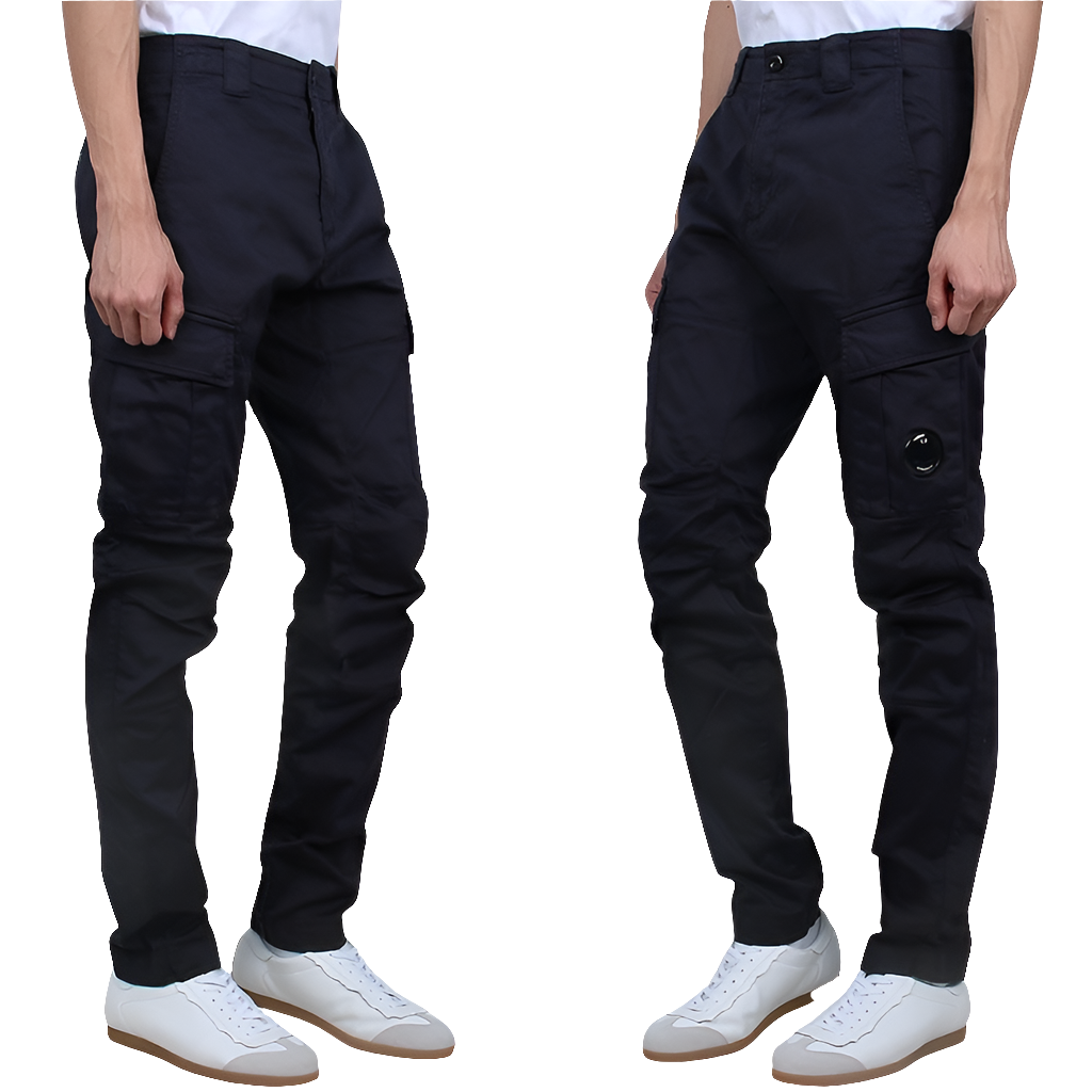 Cp Company 056A Stretch Sateen Cargo Pants In Navy