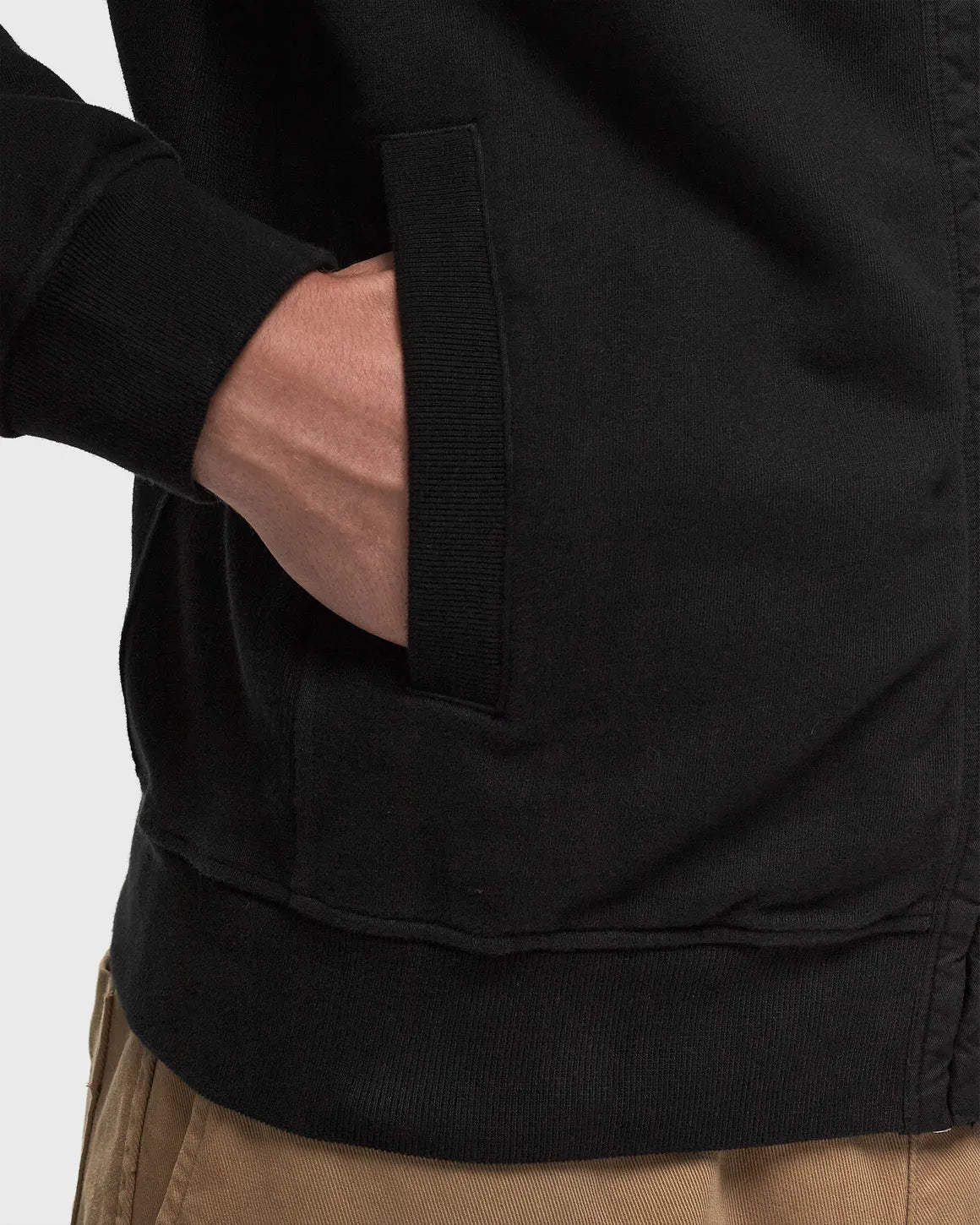 Stone Island Cotton Fleece Full Zip In Black