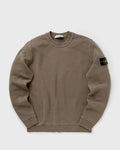 Stone Island Organic Cotton Diagonal Old Effect Sweatshirt In Walnut Brown