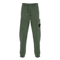 Stone Island Cotton Fleece Joggers In Khaki