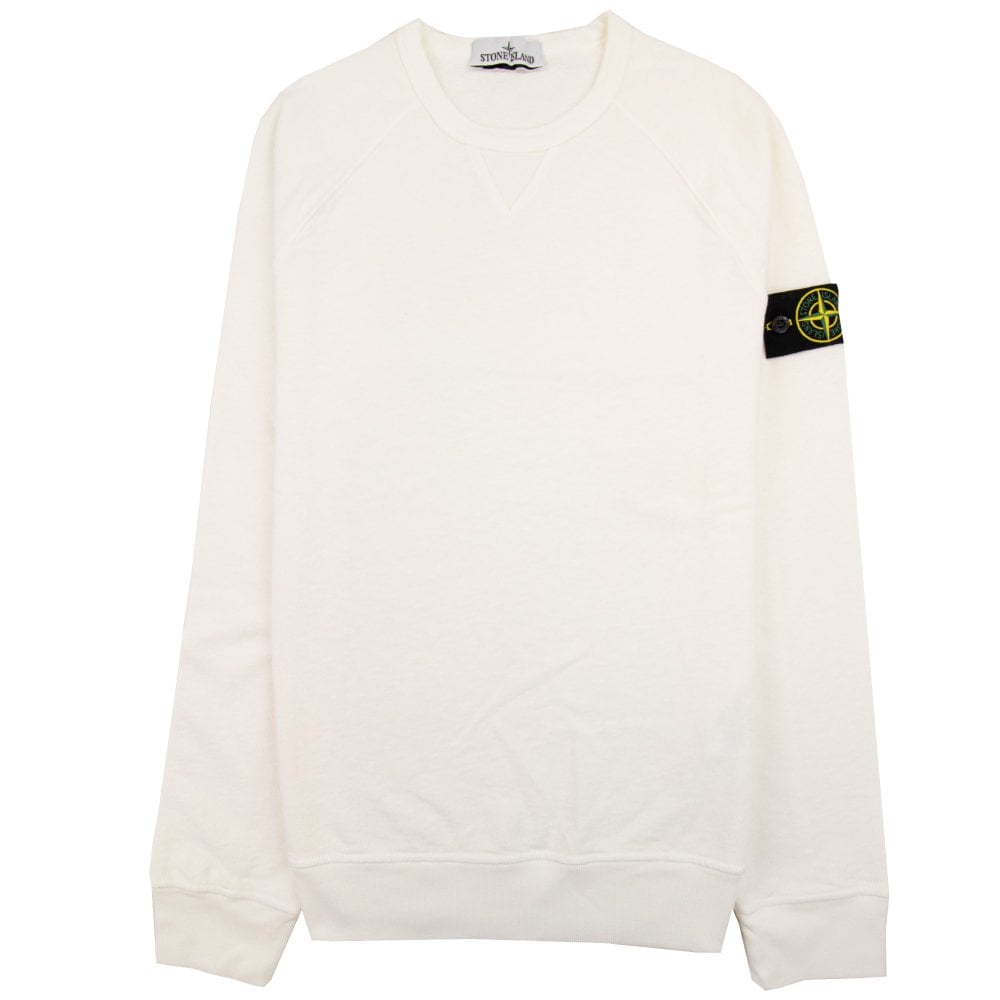 Stone Island 66360 Garment Dyed Sweatshirt In White