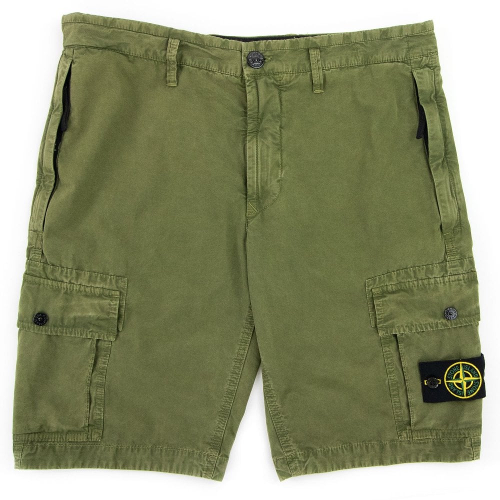 Stone Island L11WA Slim Fit Cargo Shorts In Olive