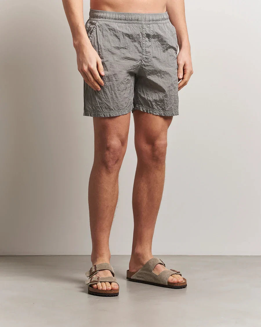 Stone Island Nylon Metal Swimshorts In Pearl Grey