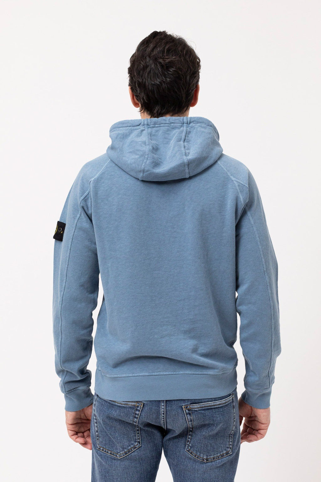Stone Island Garment Dyed Overhead Hoodie In Blue