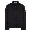 Stone Island Brushed Organic Cotton Canvas Overshirt In Black