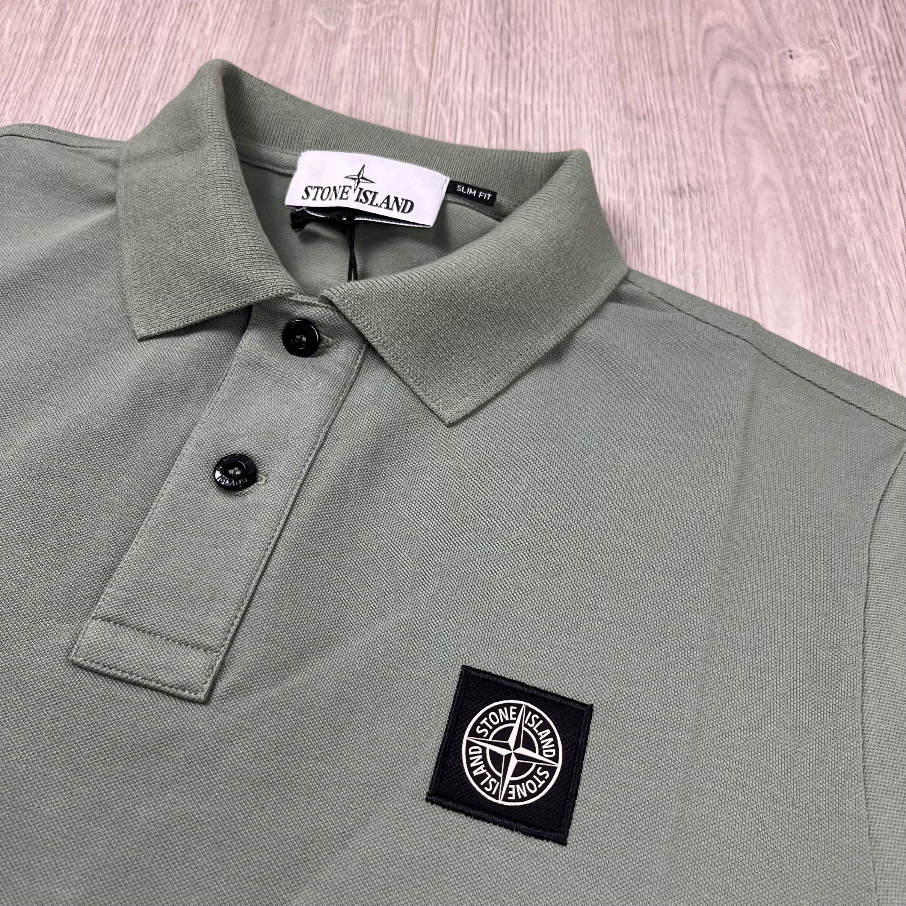 Stone Island Patch Polo Shirt - Sage